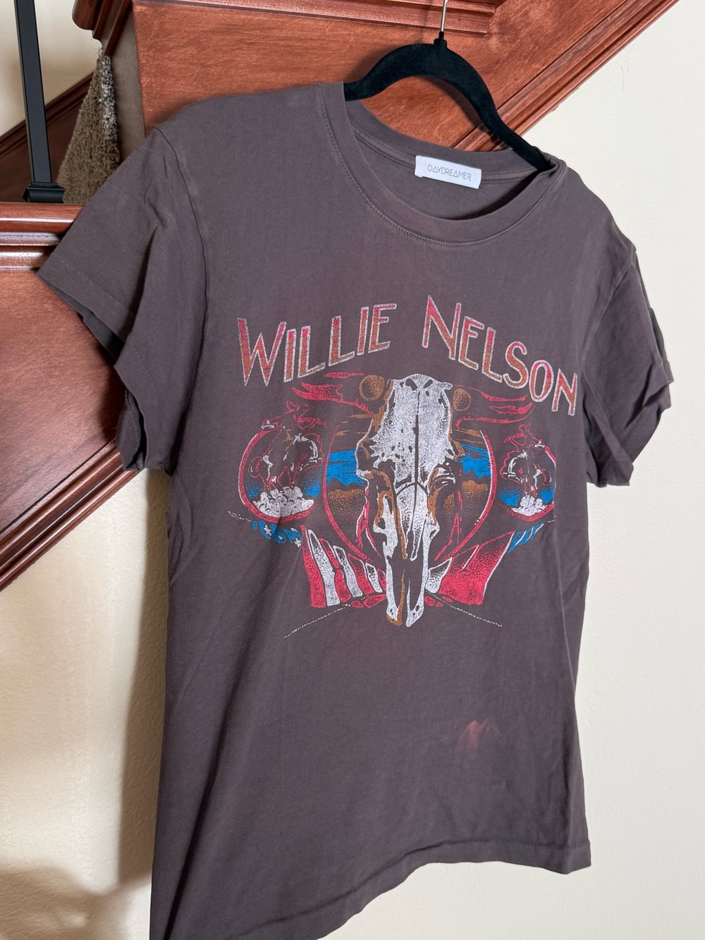 Daydreamer Willie Nelson Brown Graphic Tee